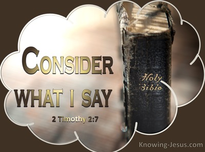 2 Timothy 2:7 Consider What I Say (brown)
